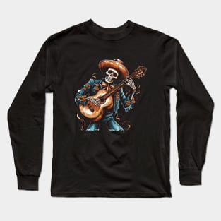 skeleton playing guitar Long Sleeve T-Shirt